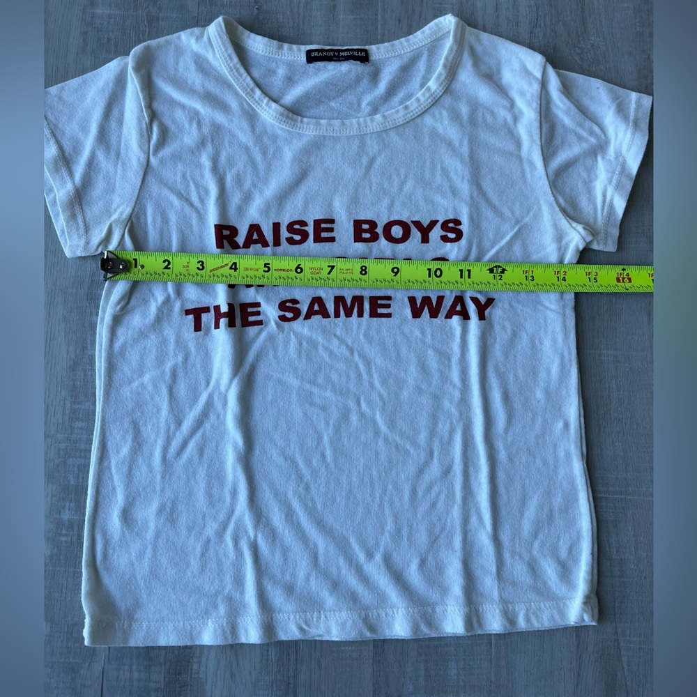 BRANDY MELVILLE White Short Sleeve Graphic Tee One Size - Picture 3 of 4